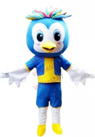 little blue luky bird mascot costume adult size cartoon character birds theme school performing props carnival fancy dress 2636