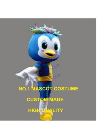 little blue luky bird mascot costume adult size cartoon character birds theme school performing props carnival fancy dress 2636
