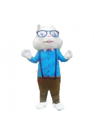 glass rabbit mascot costume glasses bunny custom adult size cartoon character cosplay carnival costume 3340
