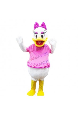 Pink Coat Duck mascot costum luxury mascot mascot of adult clothing clothing Halloween party role