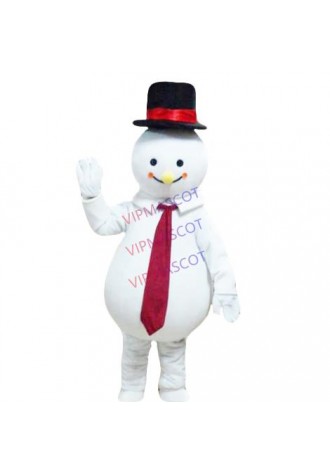 Black Hat Snowman Mascot Outfit Fancy Dress Costume Christmas Snowman Cartoon Costume Xmas Male Female Factory Direct Sale