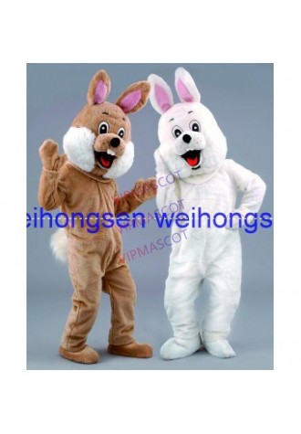 Can be washed with water High quality EVA Material Helmet Brown white rabbit Mascot Costumes Unisex cartoon Apparel Cosplay 158