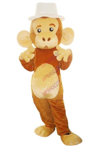 The cutest EVA Material Helmet wear a hat monkey Mascot Costume Cartoon Apparel Halloween Birthday Cosplay 666