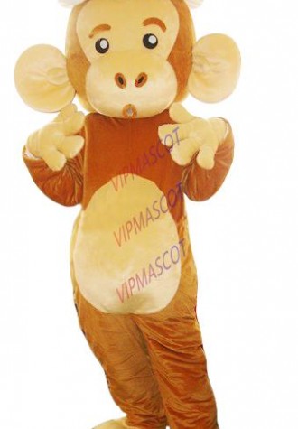 The cutest EVA Material Helmet wear a hat monkey Mascot Costume Cartoon Apparel Halloween Birthday Cosplay 666