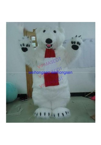 EVA Material Helmet simulation Polar bear Mascot Costumes Cartoon Apparel Birthday party Masquerade 990