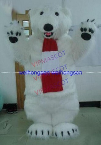 EVA Material Helmet simulation Polar bear Mascot Costumes Cartoon Apparel Birthday party Masquerade 990