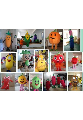 Vegetables Theme Anime Cosplay Costumes Red Tomato Mascot Pepper Pumpkin Cabbage Corn Peanut Bean  Potato Carnival Fancy Dress