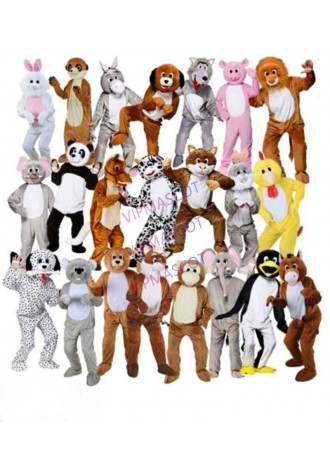 Adult Big Head Deluxe Animal Mascot Fancy Dress Costume Bunny horse teddy mascot costume Jumbo Plush for Halloween Purim party