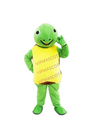Vivid Green Turtle Chelonian Tortoise Chinemys Mascot Costume mascot cartoon character costume mascotte adulte Fancy party Dress