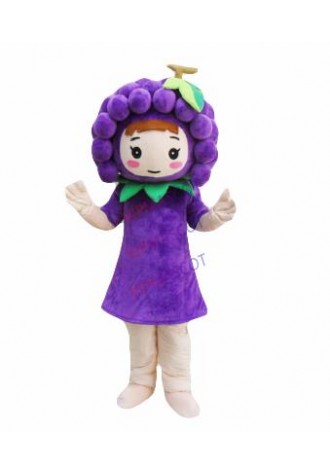 Grape girl Mascot Costume Fruit Cartoon Character Costume Halloween Party Fancy Cosplay Dress Adult  mascotte carnival costume