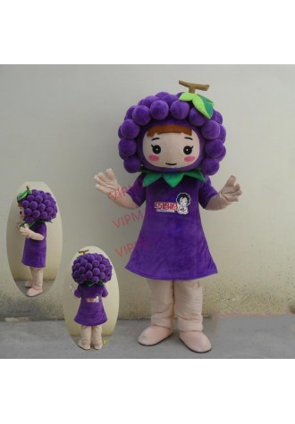 Grape girl Mascot Costume Fruit Cartoon Character Costume Halloween Party Fancy Cosplay Dress Adult  mascotte carnival costume