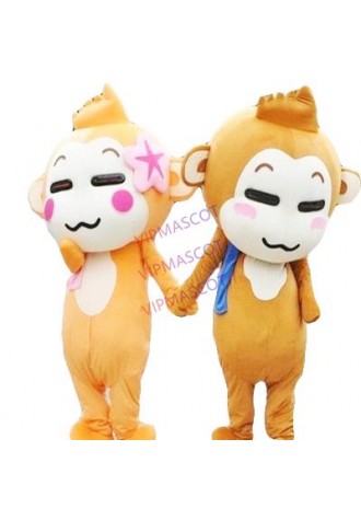 YOYO and CICI Monkey Cartoon Suit Carnival Costume Fancy Dress Costumes Animal Mascot Party Costumes free shipping