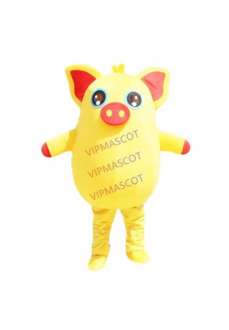 Yellow Pig Red Pig Mascot Party Cosplay Costume Game Adult Dress Parade Animal Birthday
