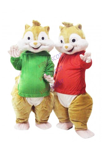 Alvin and the Chipmunks Mascot Costume Chipmunks Cospaly cute Cartoon Character adult costume Hot sale Christmas Party Suit