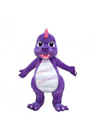 Lovely Purple Dragon Dinosaur Mascot Costume Commercial Advertising Carnival Party Dress Outfit for Adult