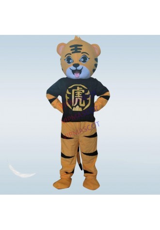 Tiger Adult Mascot Costume Lovely King Tiger Mascot Cartoon Apparel Fancy Dress Christmas Cosplay for Halloween party event
