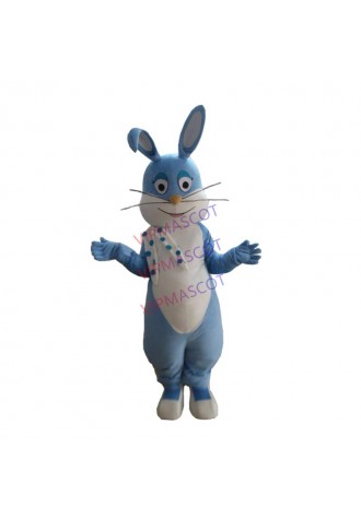 Adult Blue Rabbit Mascot Costume Carnival Festival Commercial Advertising Party Dress With Fan In Head