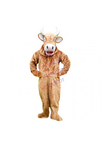 Brown Water Buffalo Wild Ox Cattle Calf Mascot Costume Fancy Dress Costumes Adult Suit Size for Halloween Party Event