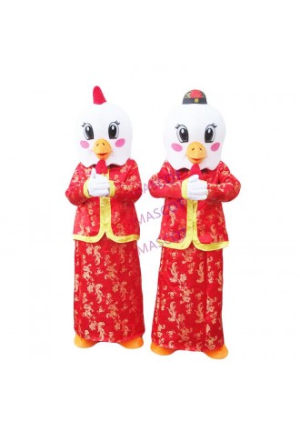 Chinese New Year Rooster Chicken Cook Mascot Costume for Adult Size Mascot Costume New Year Cosplay Costumes Halloween Dress