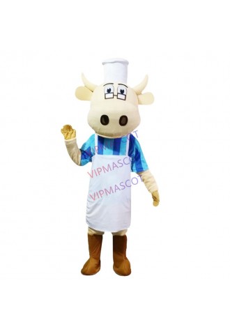 White and Black Milk Cow Mascot Costume Bull Calf Ox Mascot Milk Fancy Dress Costumes Adult Suit Size for Halloween Party Event