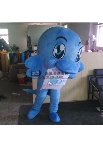 Ocean Dark Blue Dolphin Mascot Costume Fancy Dress Christmas Cosplay for Halloween party event
