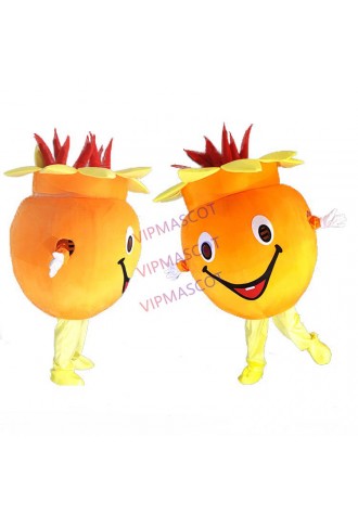 Pomegranate Mascot Costumes Crayon Cartoon Apparel Birthday party Masquerade