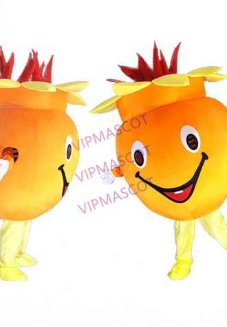 Pomegranate Mascot Costumes Crayon Cartoon Apparel Birthday party Masquerade