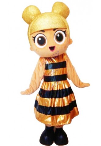 Gold doll Fancy Cartoon Mascot Costume Christmas Fancy Dress Halloween Mascot Costume