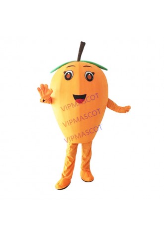 New Mascot Tasty Orange Loquat Mascot Costume Cartoon Character Mascotte Green Leaves Brown Stipe Apparel