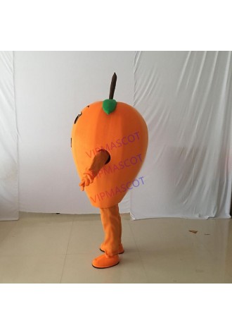 New Mascot Tasty Orange Loquat Mascot Costume Cartoon Character Mascotte Green Leaves Brown Stipe Apparel