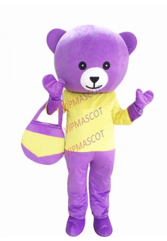 High quality EVA material beautiful purple bear mascot costume party game costume show props role playing adult clothing 1032