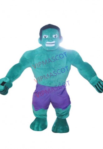 The hulk mascot is dressed as an adult