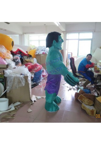 The hulk mascot is dressed as an adult
