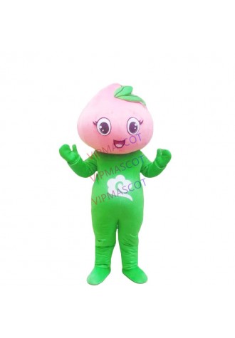 Peach Mascot Costume Fruit Peach Cartoon Mascot Costumes for Carnival Christmas Halloween Party Fancy Dress Advertising Event