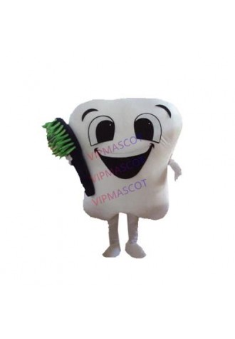 Tooth Mascot Costume Cosplay Tooth Plush Mascot Cartoon Birthday Party Halloween Fancy Cosplay Dress Adult Unisex Suit