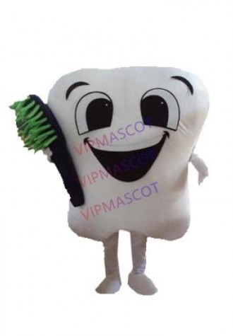 Tooth Mascot Costume Cosplay Tooth Plush Mascot Cartoon Birthday Party Halloween Fancy Cosplay Dress Adult Unisex Suit