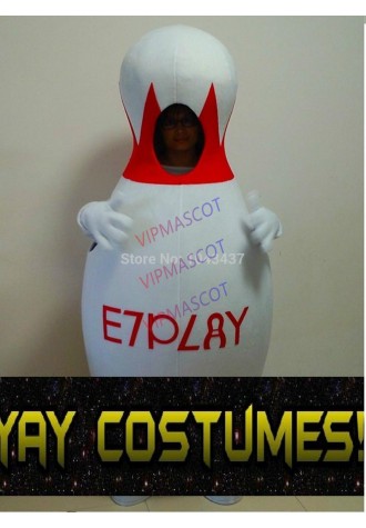 Cute Christmas halloween Big Bowling Pin Alley Mascot Costume Fancy Outfit Cartoon Character Party Dress Free Shipping