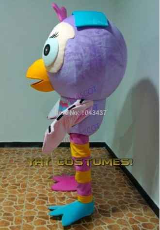 Cute Christmas halloween Pink Hootabelle Hoot Owl Mascot Costume Fancy Outfit Cartoon Character Party Dress Free Shipping