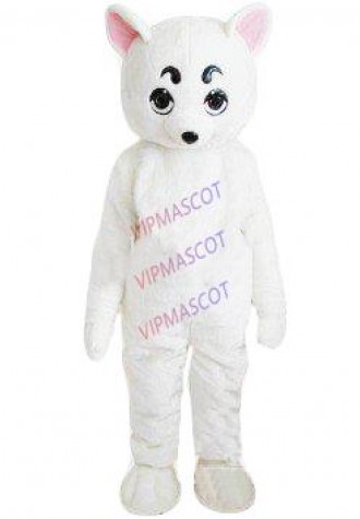 Hot sale Cute Character Adult lovely White Little Bear Mascot Costume fancy dress Halloween party costume
