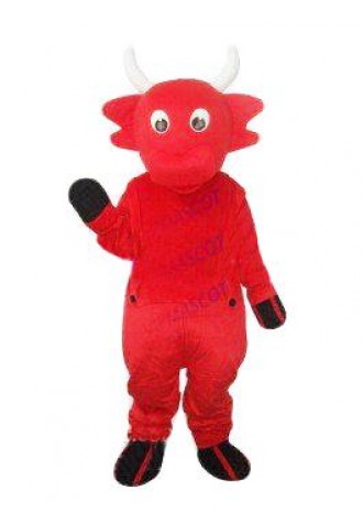 Hot sale Cute Character Adult lovely Red Bull Mascot Costume fancy dress Halloween party costume