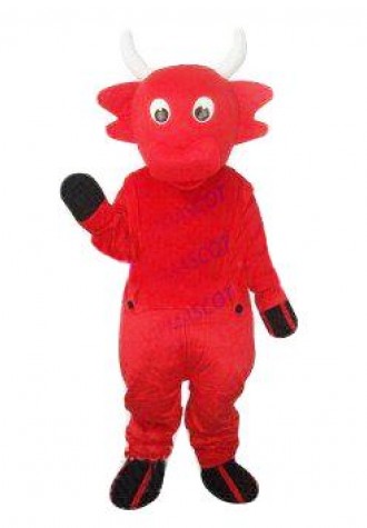Hot sale Cute Character Adult lovely Red Bull Mascot Costume fancy dress Halloween party costume