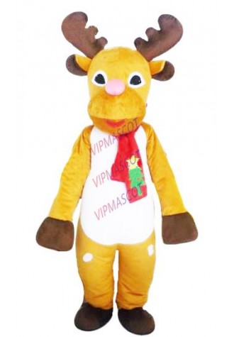 Hot sale Cute Character Adult lovely christmas deer Mascot Costume fancy dress Halloween party costume