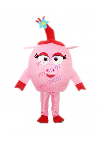 Hot sale Cute Cartoon Character Adult cute PINK PIG Mascot Costume Fancy Dress Halloween party costume