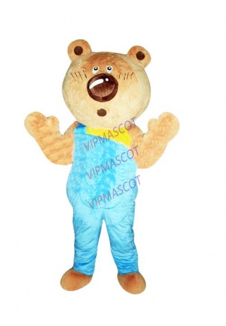 Hot sale Cute Adult Cartoon Character cute blue bear Mascot Costume Hallooween party costume