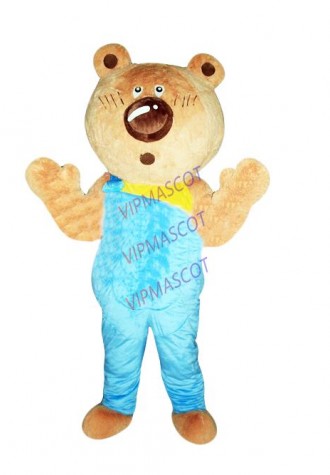Hot sale Cute Adult Cartoon Character cute blue bear Mascot Costume Hallooween party costume