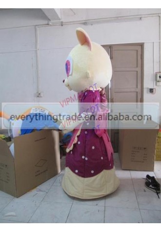 New arrival Foam Adult cute big ears girl doll mascot fancy dress suit costumes cartoon party costumes adult size