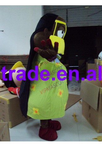 HOT Cute Adult lovely green doll mascot fancy dress costumes Halloween cartoon party costumes