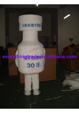 Hot sale Foam Adult cute white bottle mascot fancy dress costumes Halloween cartoon party costumes