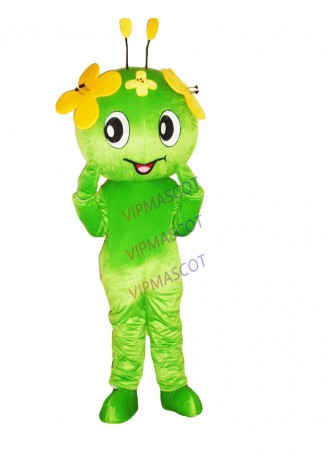 Hot sale Cute Adult cute green little monster mascot costume fancy dress Halloween cartoon party costumes