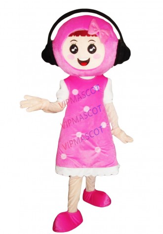 New arrival Cute Adult lovely music girl mascot fancy dress costumes Halloween cartoon party costumes